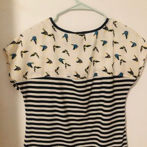 White and Black Blouse